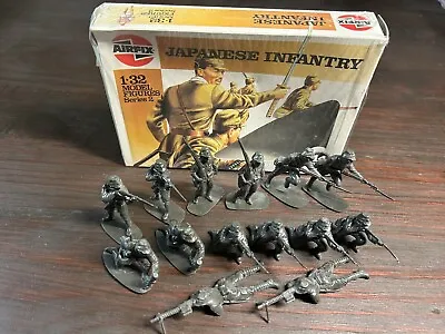AIRFIX WWII Japanese Infantry Boxed - 14 Figures - 54mm - Plastic - 1970s • $75