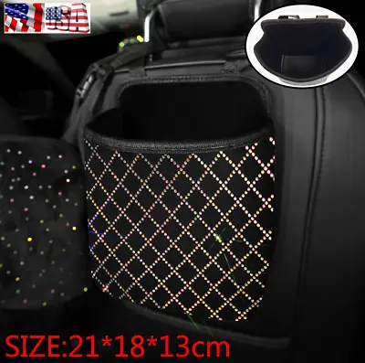 Bling Rhinestones Car Seat Back Storage Bag Travel Holder Net Hanging Bag Pocket • $12.21