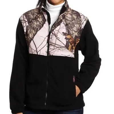 Mossy Oak Yukon Gear Women's Jacket  | Fleece Jacket Black Pink Camo Size S • $10.99