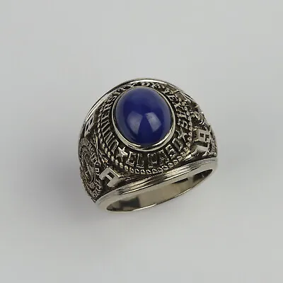 Mens 10k White Gold Star Sapphire Texas University El Paso Class Ring Size 10 • $1149