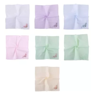 Floral Embroidery Handkerchief For Kids Men Women Elderly Handkerchief • £5.57