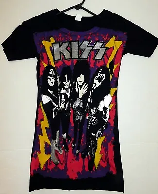 KISS Band T-Shirt Womens Metallic Gene Simmons Ace Frehley Paul Peter UNWORN • £57.83