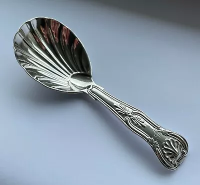 1864 LONDON - HEAVY Kings Pattern Solid Silver Tea Caddy Spoon - Chawner & Co • £65