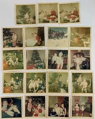 1960s Family Christmas Photos Photograph Lot Of 19 Santa Claus Xmas Tree Toys • $17