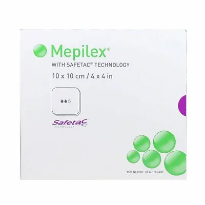 *5-Pieces* Molnlycke Mepilex With Safetac Technology Dressing 4  X 4  294199 • $19.99