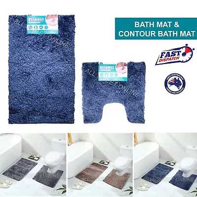 Large Cotton Bath Mat Toilet Root Mat Super Comfy Non Slip Highly Absorbent AU • $29.95