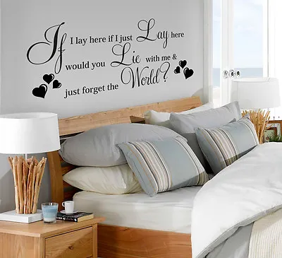 Vinyl Wall LARGE IF I LAY HERE SNOW PATROL Song Art Quote Wall Sticker Decor  • £13.10