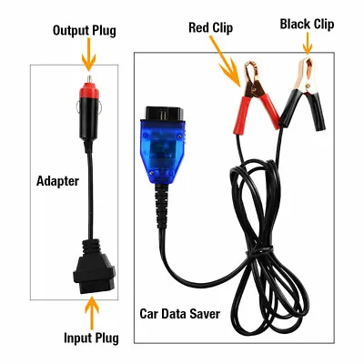 Car Memory Keeper Data Saver Automotive Emergency Connectors Clock Cable OBD • $16.91