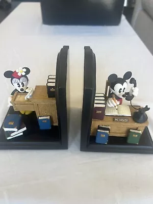 Mickey Mouse & Minnie Mouse Disney Store Bookends Resin Great Condition Rare • $35