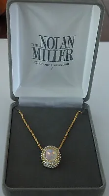 Vintage Nolan Miller Crystal Slide Pendant Necklace In Original Box • $24.99