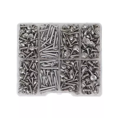 Box Of 370 Assorted Flange Pozi Pan Self Tapping Screws. A2-70 Stainless Steel • £13.99