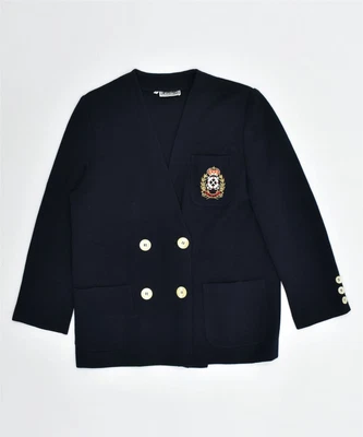 £34.25 • Buy LUISA SPAGNOLI Womens Double Breasted Blazer Jacket UK 14 Medium Navy Blue OS06