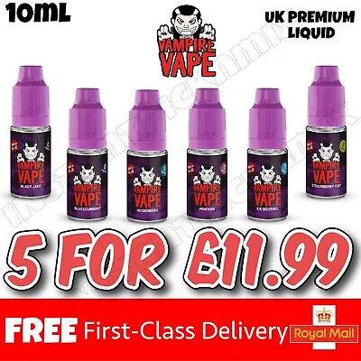 Vampire Vape E LIQUID 5 X 10ml 10 X 20ml Juice Heisenberg Pinkman Blackjack ICE • £3.99