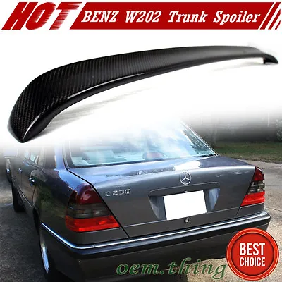 93-98 Fit FOR Mercedes Benz C-Class W202 Sedan Trunk Spoiler Wing L Type Carbon • $401.39
