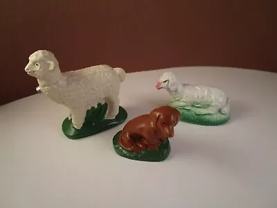 Vintage Hand Painted Made In USA Lot Of Figurines Sheep Lamb Dachshund Dog • $14.99