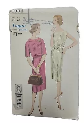 VTG 1950's VOGUE Special Design One Piece Dress Pattern Sz 14 Bust 34 # 4994 • $28.99