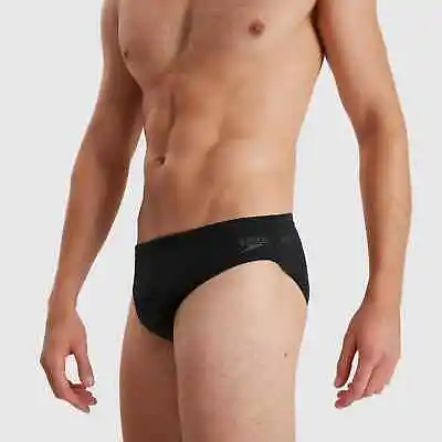 Speedo Men's Eco Endurance+ 7cm Brief Swimming Costume Swimsuit Black BNWT • $18.88