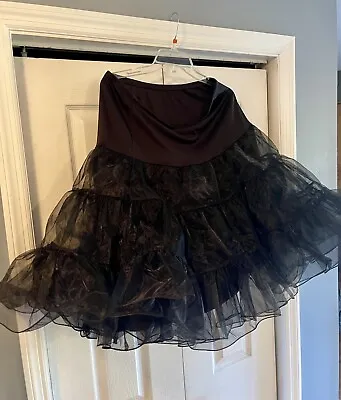 Vtg Crinoline Petticoat Black Goth Slip Cosplay Dancing Unsized Cosplay • $17