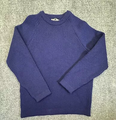 Meister Sweater Womens Medium Pullover Navy Knit Wool Heavyweight Vintage • $17.95