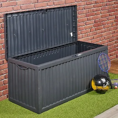 350 Litre Outdoor Storage Box Garden Patio Plastic Chest Lid Container Multibox • £62.49