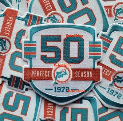 Miami Dolphins 50 Perfect Season Sublimation Patch Football For Jersey 1972 50th • $25.95