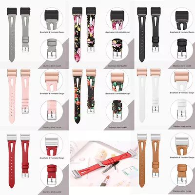 $17.99 • Buy Genuine Leather Replacement Strap Watch Wrist Band+Buckle Fitbit Charge 2/3/4/5