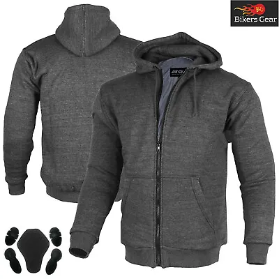 Men Motorbike Motorcycle CE Armor Protective Hoodie Dupont™ Kevlar Fleece Grey • $74.45