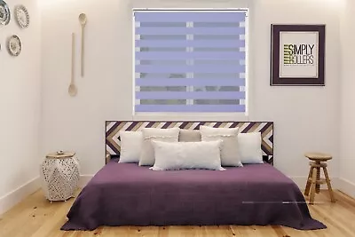 Click-IT Day & Night Zebra Vision Roller Blind - Purple - Various Sizes • £26.95