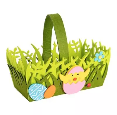 £4.55 • Buy EASTER BASKET Felt Chick Bunny Eggs Gift Bags Egg Hunt Hamper Table Favour Gifts