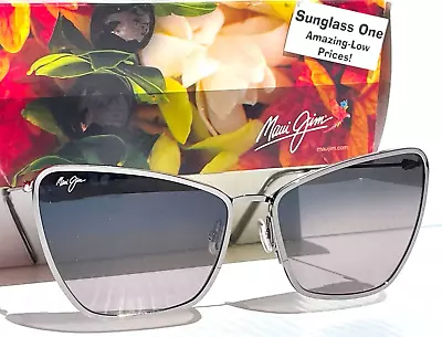 Maui Jim PUAKENIKENI Silver Gunmetal POLARIZED Gray GLASS Sunglass GS823-02D • $144.88