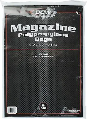 Lot 100 Standard Regular Size Magazine Sleeves Bags Pack Bcw Storage Protector • $18.47