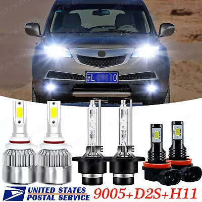 For Acura MDX 2007-2013 - 6000K LED HID Headlight + Fog Light 6x Bulbs Combo Kit • $30.02