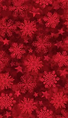 Christmas Fabric | Tidings & Joy Snowflake Menagerie Red | Freckle + Lollie YARD • $10.98