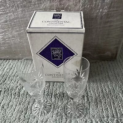 Edinburgh Crystal  2 Stirling Champagne Glasses Boxed • £25