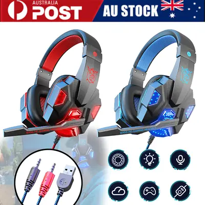Gaming Headset MIC LED Headphones Surround For PC Mac Laptop PS4 Xbox One • $23.99