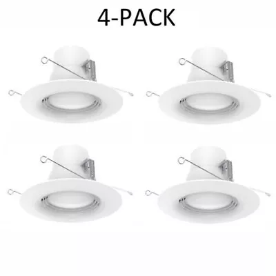 4-PACK EcoSmart 6 In. White LED Recessed Trim DL-N35A13FR1-27 W/ Bluetooth • $51.99