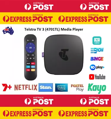 Telstra TV 3 Powered By Roku 4K (Model No. 4701TL) *YOUTUBE NETFLIX SBS STAN*** • $119