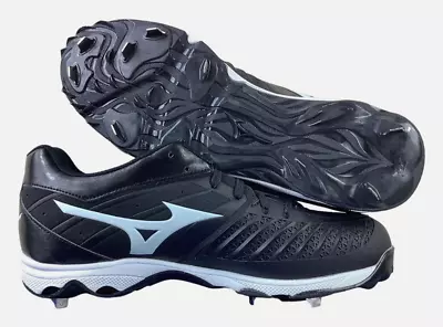 Mizuno Women's 9.5 Softball Cleats Metal 9-Spike Advanced Sweep 3 Black White • $16.99