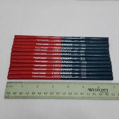 Faber Castell Checkpoint 104 Thin Lead Blue And Red Pencils Lot Of 12 Unsharpend • $13.98