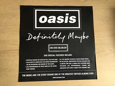 Oasis Big Brother 12” Promo Display Flat ‘Definitely Maybe DVD’ 2004 RARE • £19.99