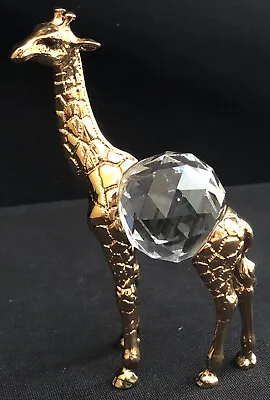 1980's VINTAGE SWAROVSKI CRYSTAL TRIMLITE GOLD GIRAFFE 4-1/8  FIGURINE • $41.24