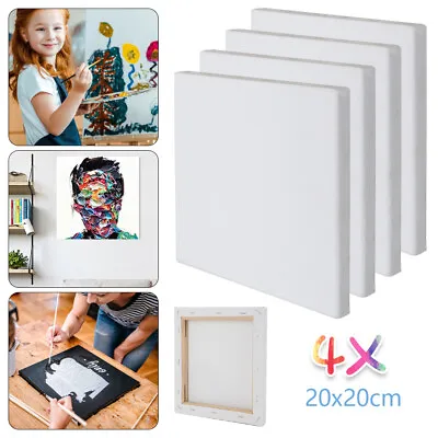 £4.89 • Buy 4 Pack Blank Artist Canvas Art Board Plain Painting Stretched Framed Large White