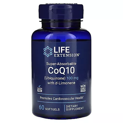 Super-Absorbable CoQ10 (Ubiquinone) With D-Limonene 100 Mg 60 Softgels • $24