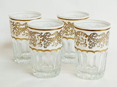 Moroccan Tea Glasses White Drinking Juice Glasses Set Of 4 • $25