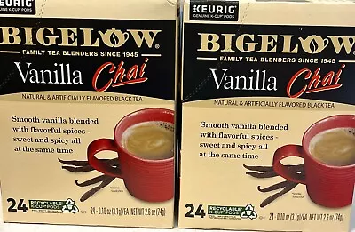 Bigelow Vanilla Chai Black Tea Keurig K-Cup Pods 24 Count Box 2 PACK • $38.99