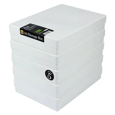£23.99 • Buy IMPACT RESISTANT WestonBoxes A4 Craft Storage Boxes With Lids In Opaque White