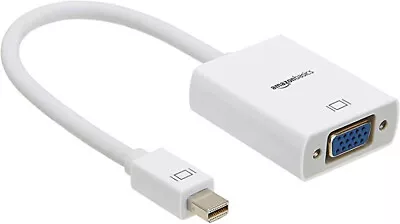 Mini DP Displayport To VGA Adapter Cable White NEW Amazon Basics • $9.99