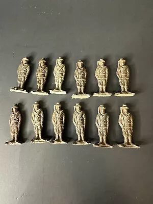 Antique WW1 Lead Toy Soldiers Platoon 12 Infantry Metal Military Toys Unpainted • $26