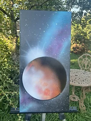 Mad Scientist 40k Spray Paint Art Work￼ 12 X 24”Canvas Space Galaxy (Rework) • $19.19