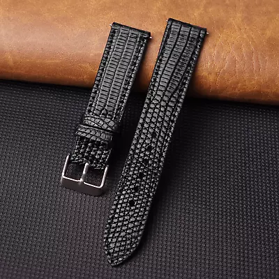 Real Flat Lizard Leather Watch Strap Men Genuine Lizard Watch Band Quick Release • $22.79